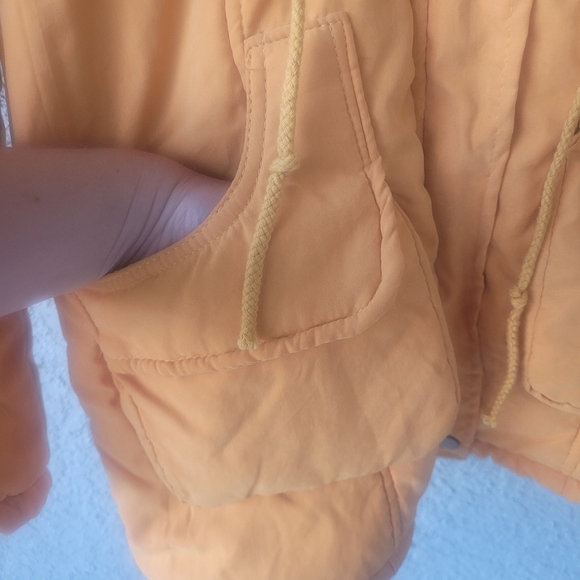 Faux Fur Lined Jacket Mustard Yellow, Hooded, Full Zip - Picture 9 of 9